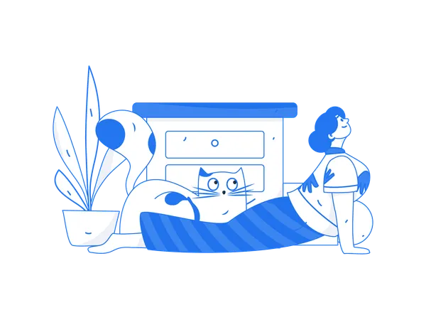 Woman doing yoga at home  Illustration