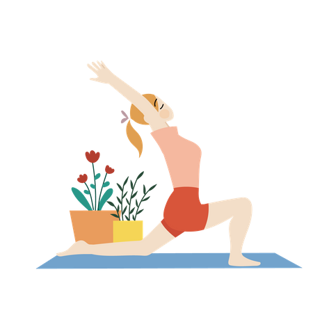 Woman doing yoga at Home  Illustration
