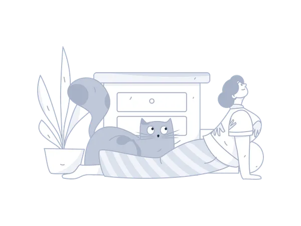 Woman doing yoga at home  Illustration