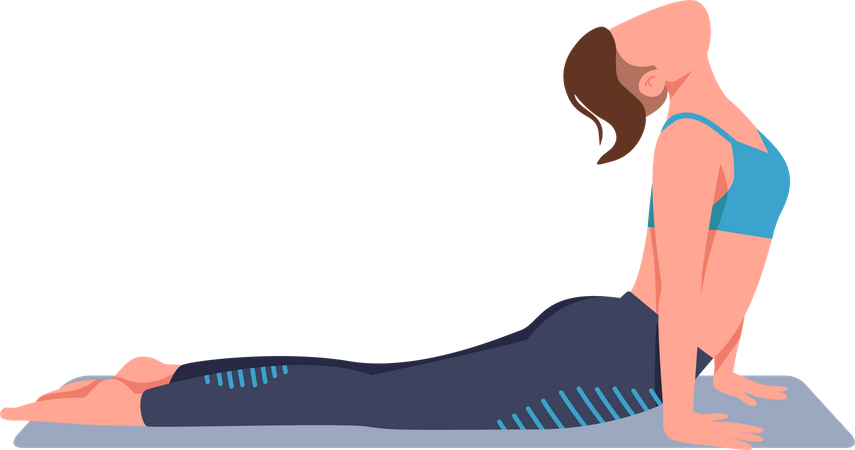 Woman doing yoga at home  Illustration