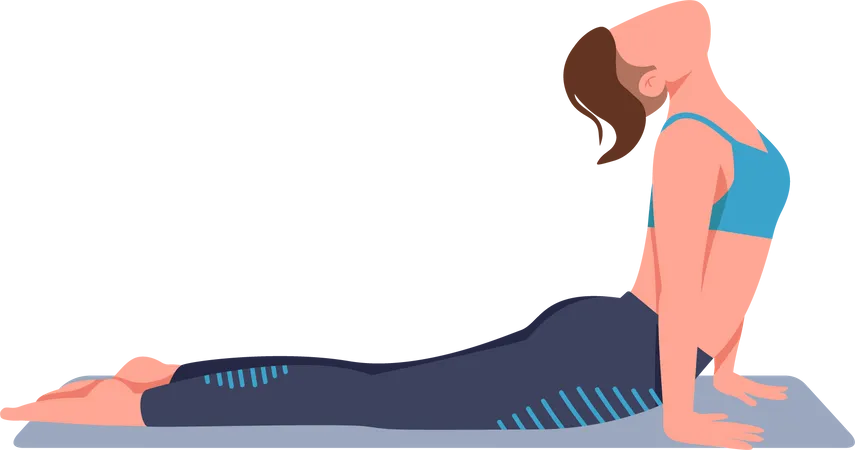 Woman doing yoga at home  Illustration