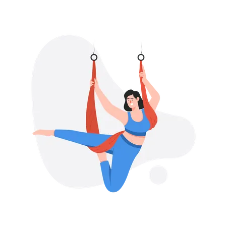 Woman doing yoga ballet exercise  Illustration