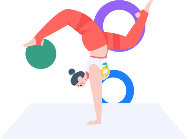 Woman doing yoga daily morning  Illustration