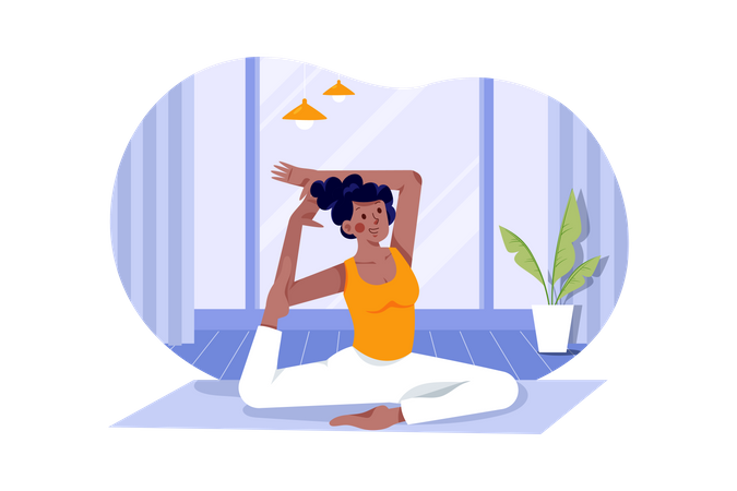 Woman doing yoga exercise  Illustration