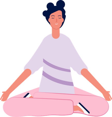 Woman Doing Yoga Exercise  Illustration