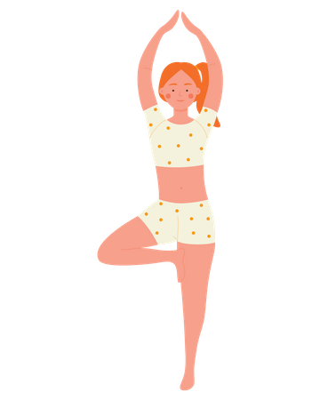Woman Doing Yoga Exercise  Illustration
