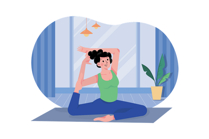 Woman doing yoga exercise  일러스트레이션