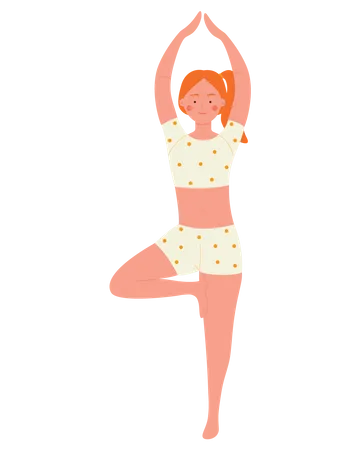 Woman Doing Yoga Exercise  Illustration