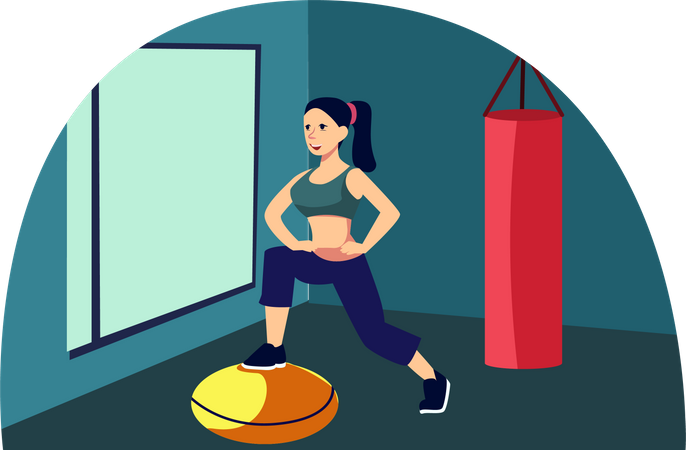 Woman Doing Yoga Exercise  Illustration