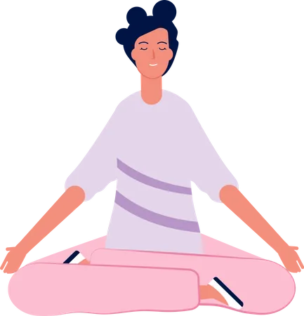 Woman Doing Yoga Exercise  Illustration