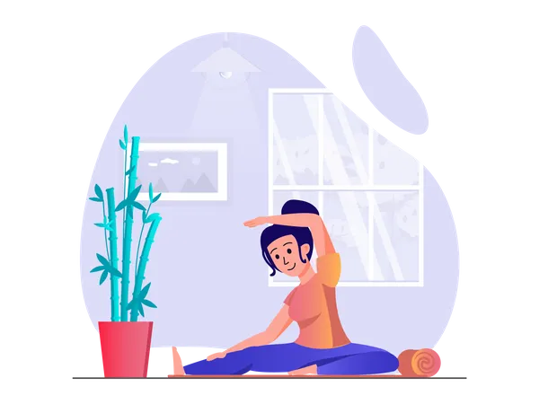 Woman doing yoga exercise  Illustration