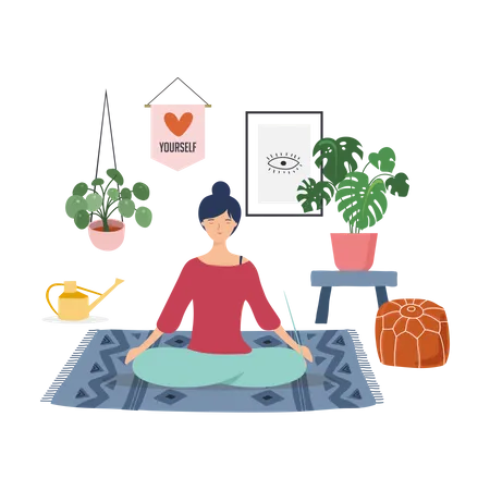 Woman doing yoga  Illustration