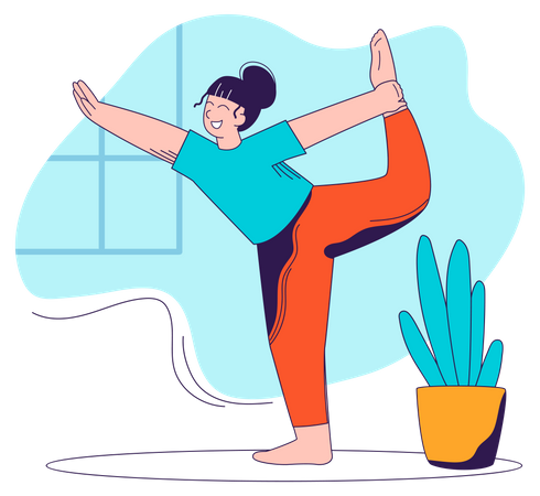 Woman Doing Yoga  Illustration