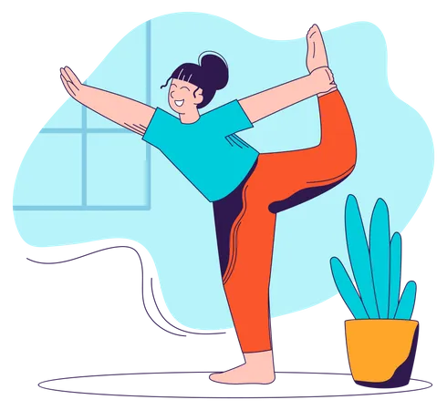 Woman Doing Yoga  Illustration