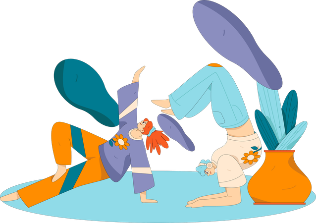 Woman Doing Yoga  Illustration