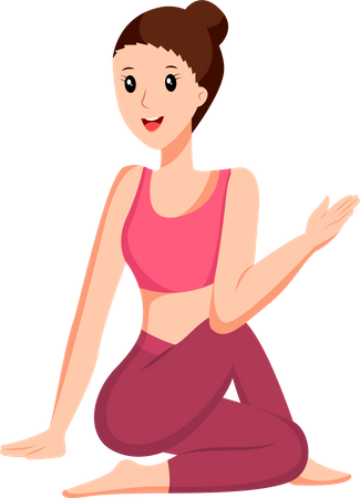 Woman Doing Yoga  Illustration