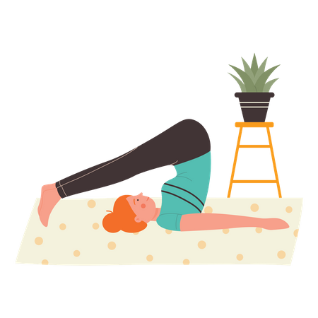 Woman Doing Yoga  Illustration