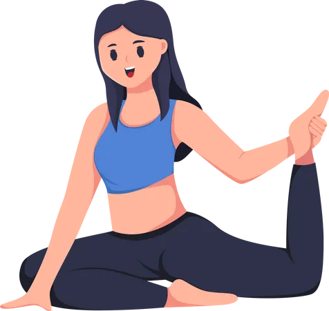 Woman Doing Yoga  Illustration