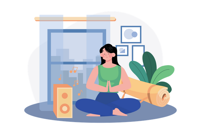 Woman doing yoga  Illustration