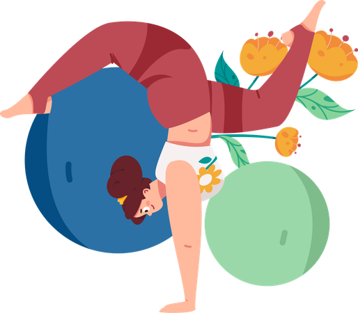 Woman Doing Yoga  Illustration