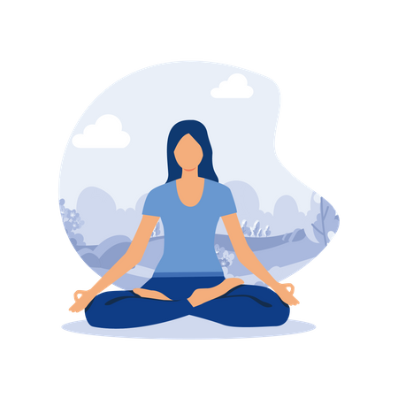 Woman doing yoga  Illustration