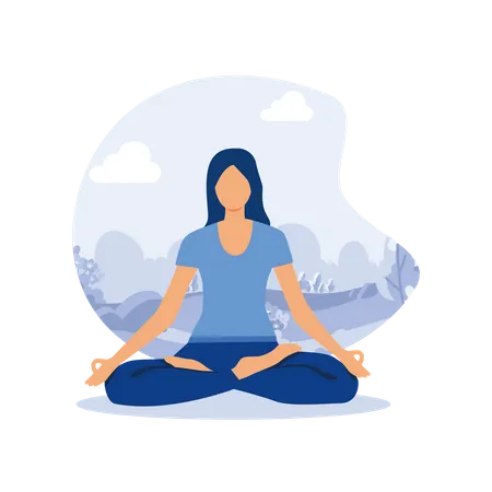 Woman doing yoga  Illustration