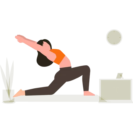 Woman Doing Yoga  Illustration