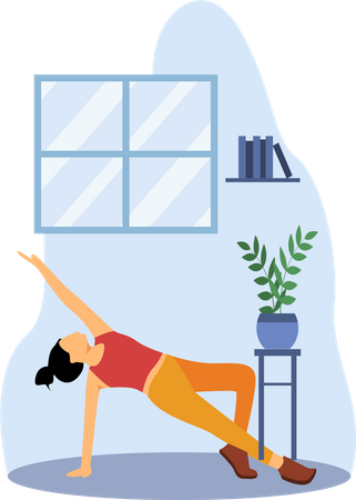 Woman Doing Yoga  Illustration