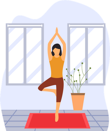 Woman Doing Yoga  Illustration