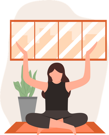 Woman Doing Yoga  Illustration