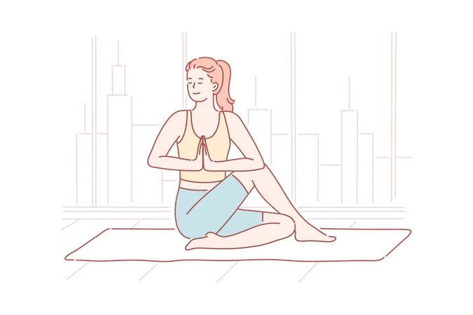 Woman doing yoga  Illustration