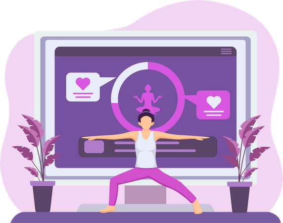 Woman Doing Yoga  Illustration