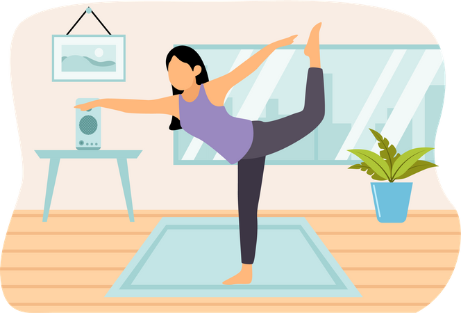 Woman Doing Yoga  Illustration