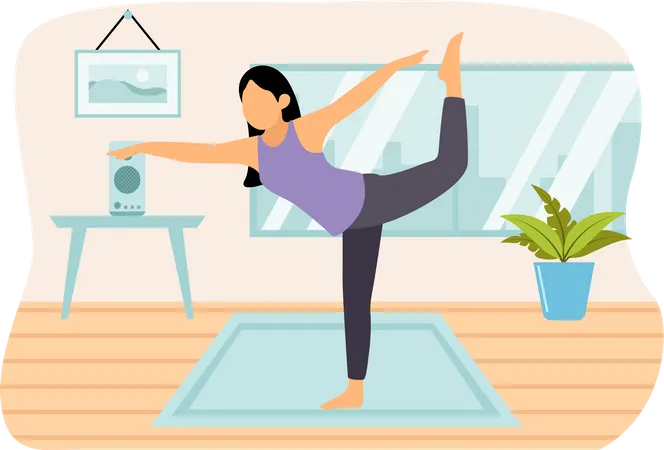 Woman Doing Yoga  Illustration