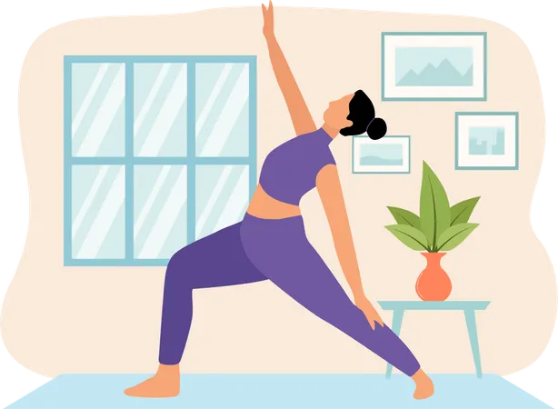 Woman Doing Yoga  Illustration