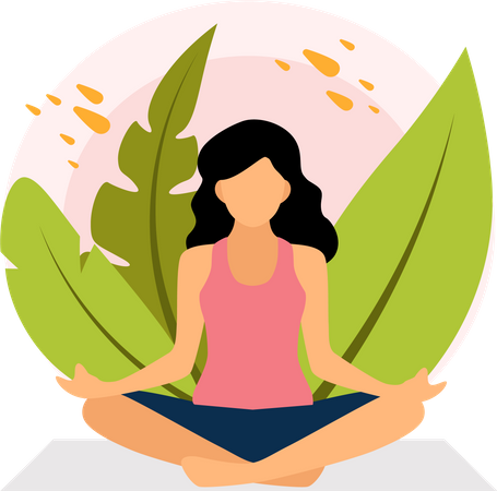 Woman Doing Yoga  Illustration