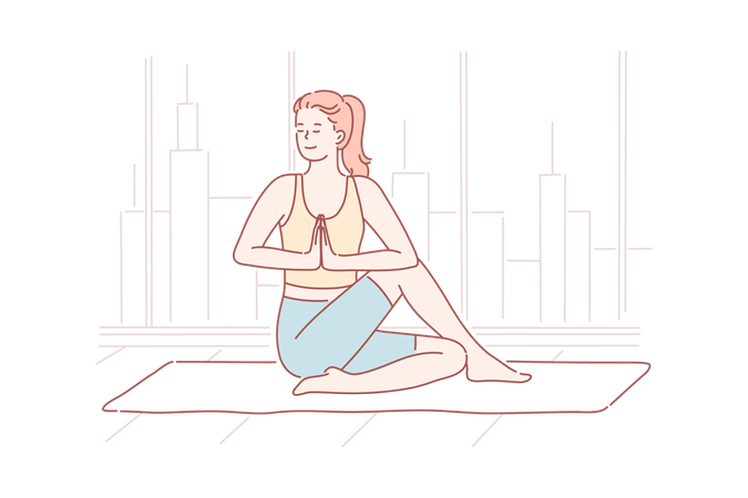Woman doing yoga  Illustration