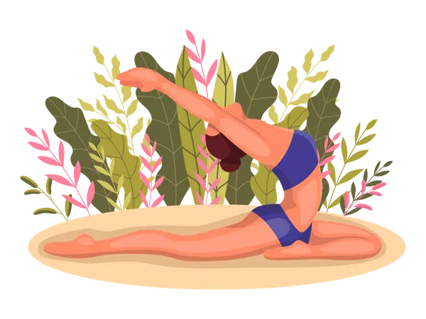 Woman doing yoga pose Illustration