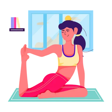 Well Designed Flat Illustration Of Yoga Pose Illustration