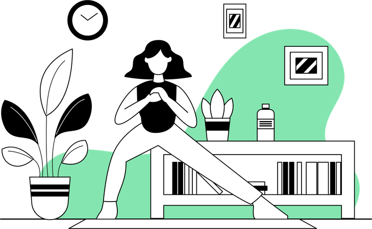 Woman doing Yoga Pose  Illustration