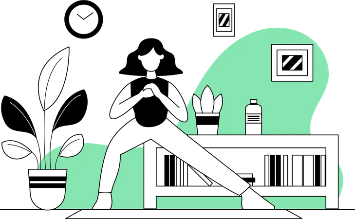 Woman doing Yoga Pose  Illustration