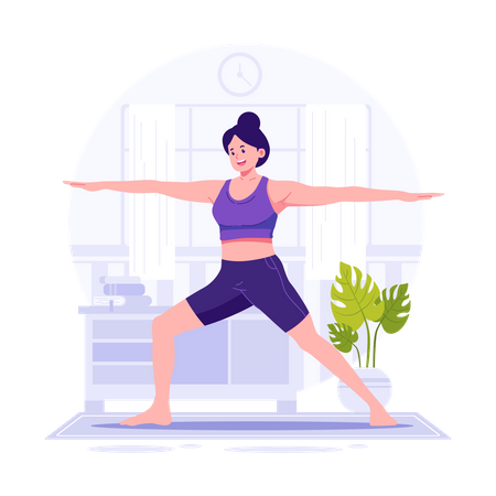 Woman doing yoga stretching  Illustration