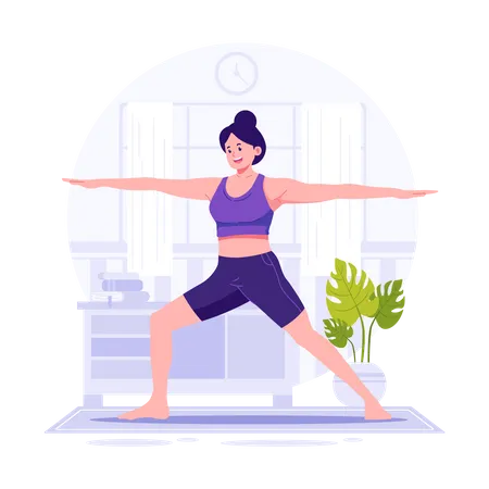 Woman doing yoga stretching  Illustration