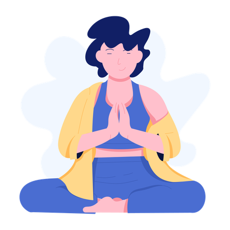 Woman doing yoga therapy  Illustration