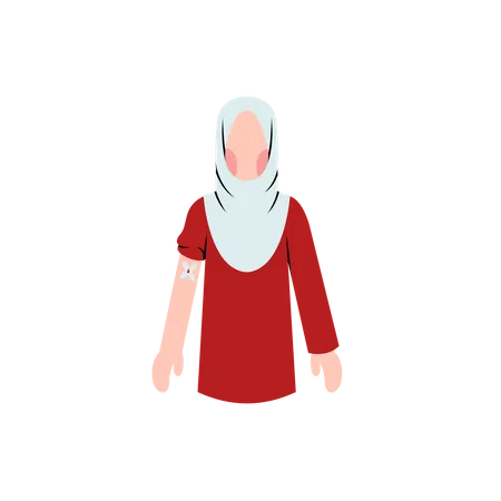 Hijab Woman Donating Blood Illustration