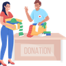 illustrations of woman donating clothes