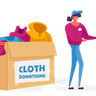 woman donating clothes illustration svg