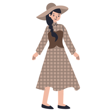 Woman dressed in Classic Elegance  Illustration