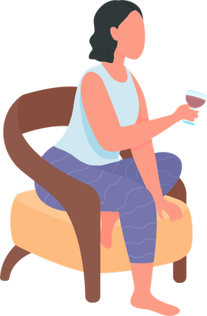 Woman drinking Illustration