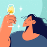 woman drinking alcohol illustrations